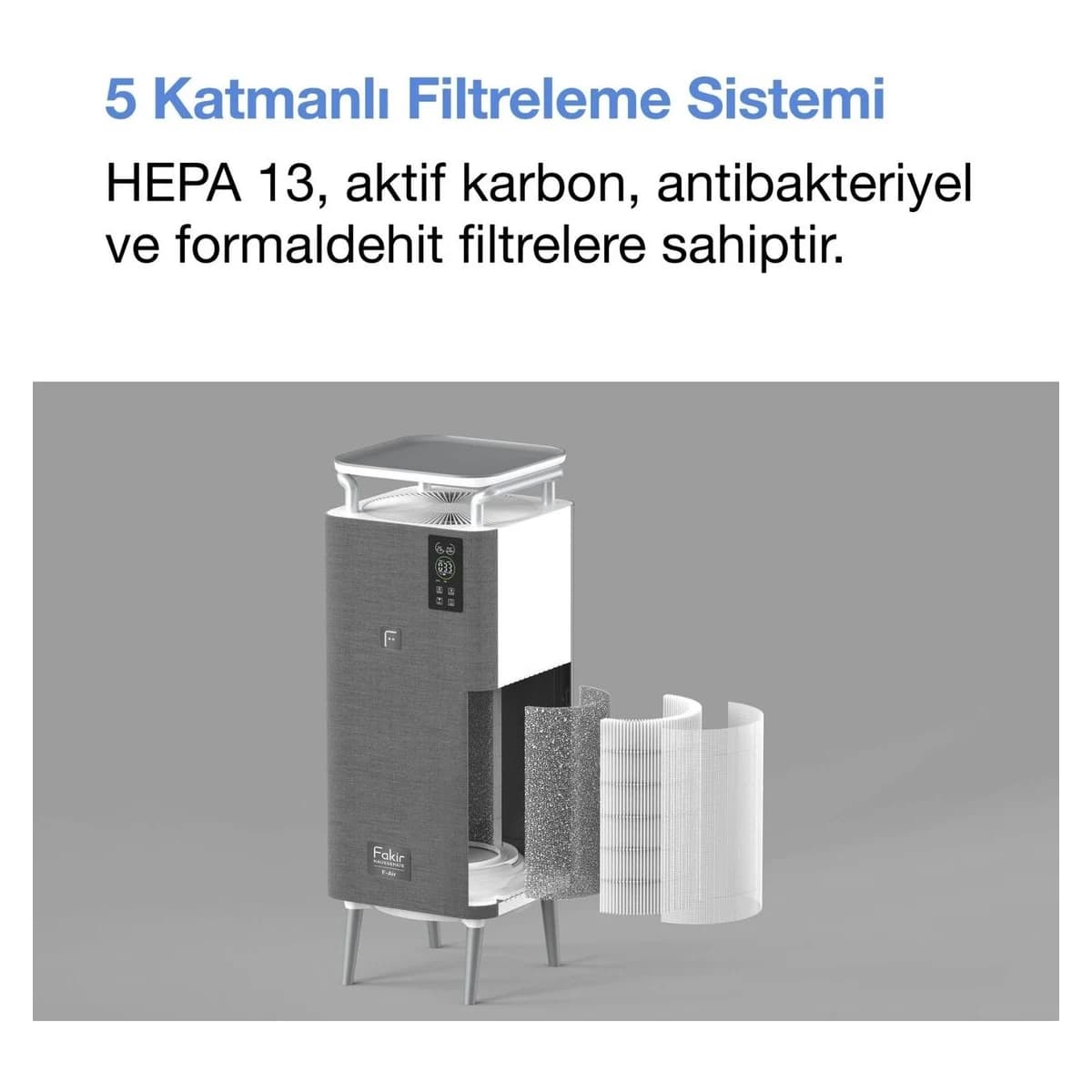Fakir F Air Hava Temizleyici Gri görsel 6