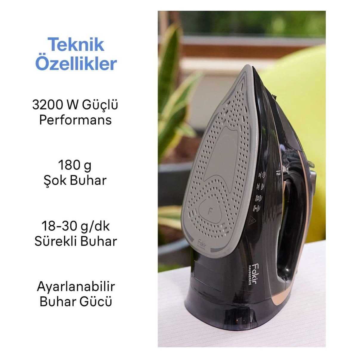 Fakir Onyx Buharlı Ütü görsel 3