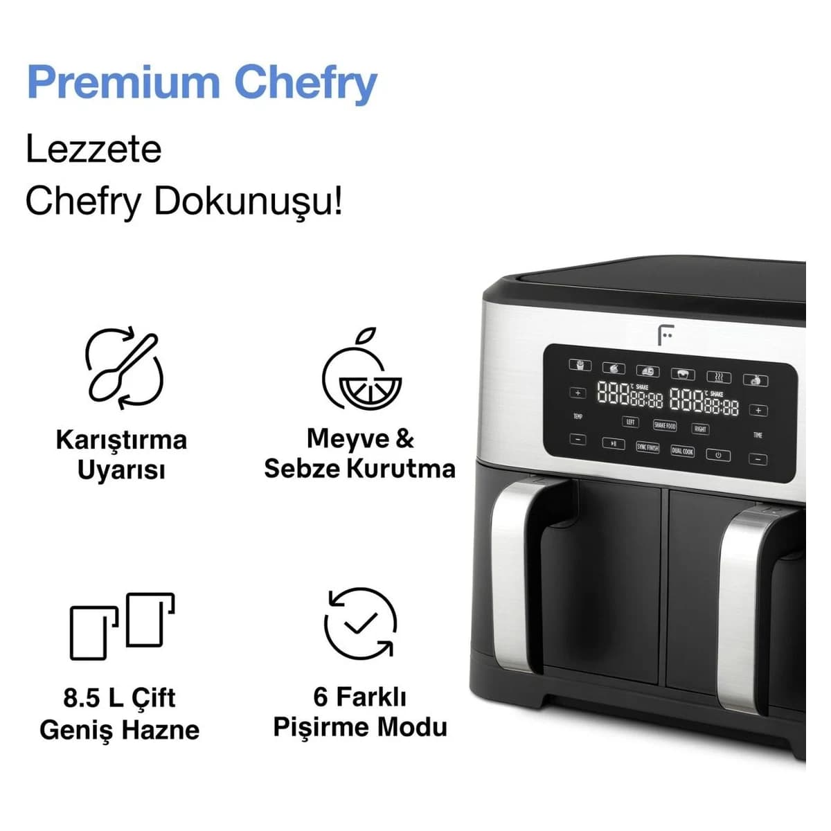 Fakir Premium Chefry Hava Fritöz & Airfryer görsel 2