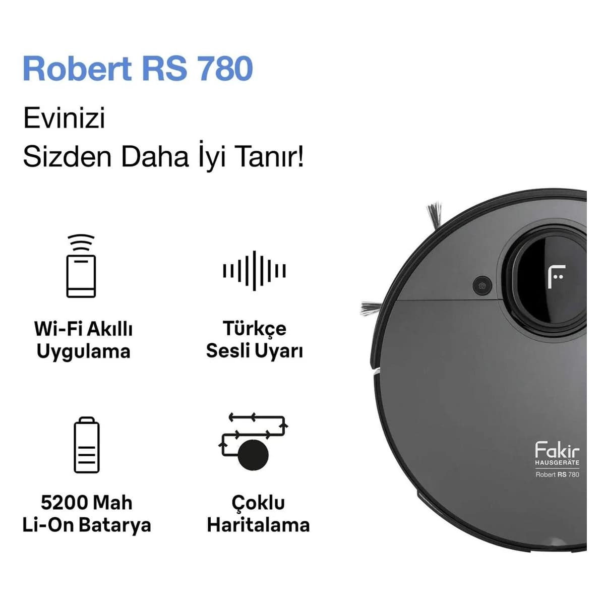 Fakir Robert RS 780 Robot Süpürge görsel 2