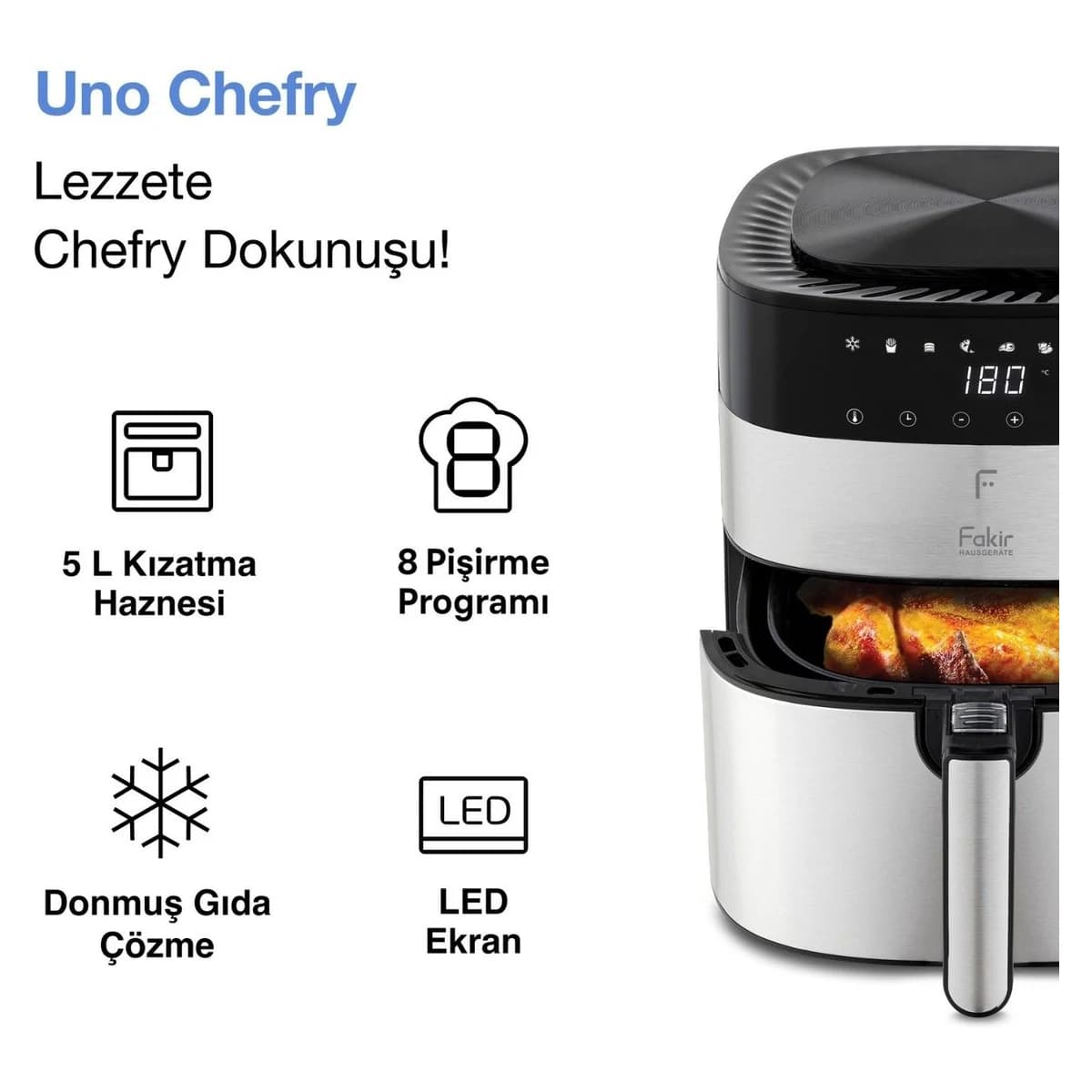 Fakir Uno Chefry Sıcak Hava Fritözü & Airfryer görsel 2