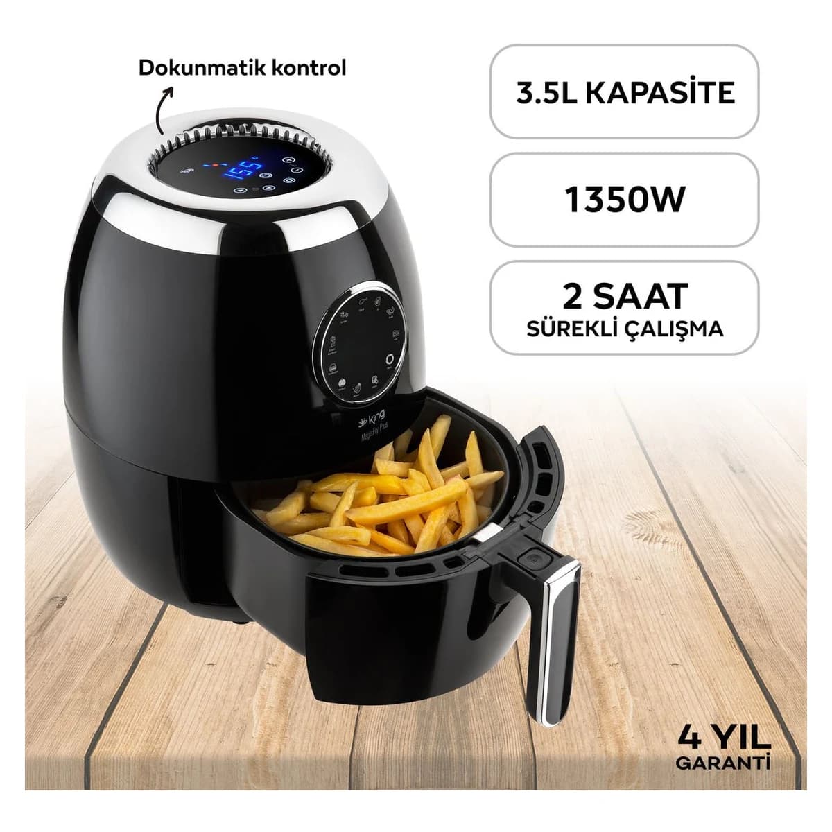 King KYF27 MagicFry Sıcak Hava Fritözü görsel 3