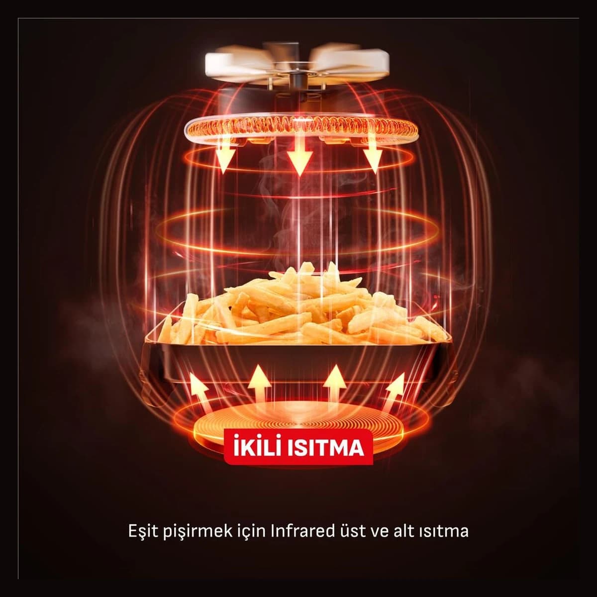 Tefal Easy Fry Infrared 2000 Watt Airfryer Fritöz 7 Litre görsel 4