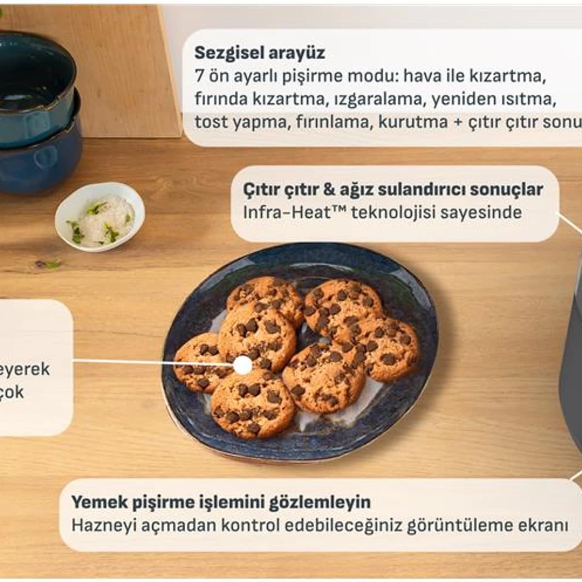 Tefal Easy Fry Infrared 2000 Watt Airfryer Fritöz 7 Litre görsel 8