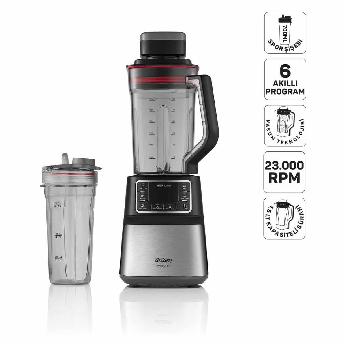 Arzum AR1061 Vacuumix Vakumlu Power Blender 1.5 L Siyah